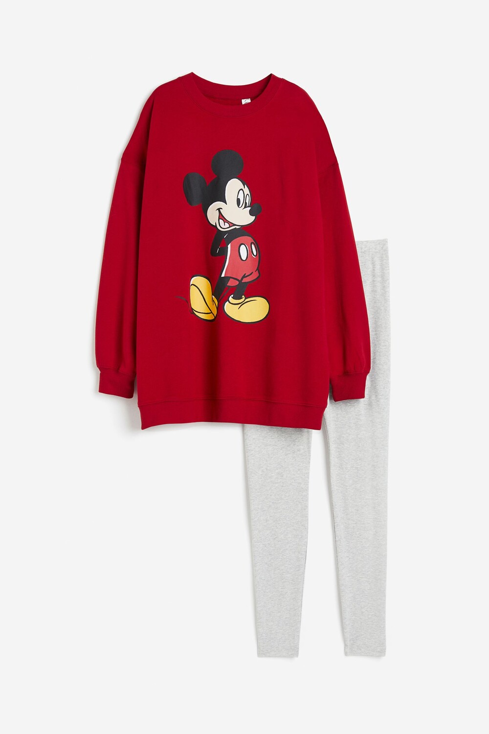 

Пижамный комплект H&M Mickey Mouse Printed, 2 предмета, красный/серый
