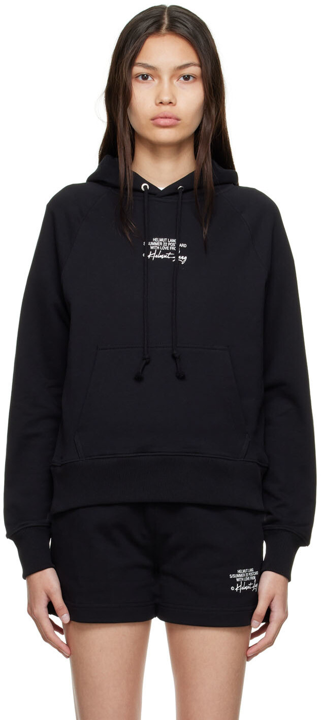 

Черный худи из хлопка Helmut Lang