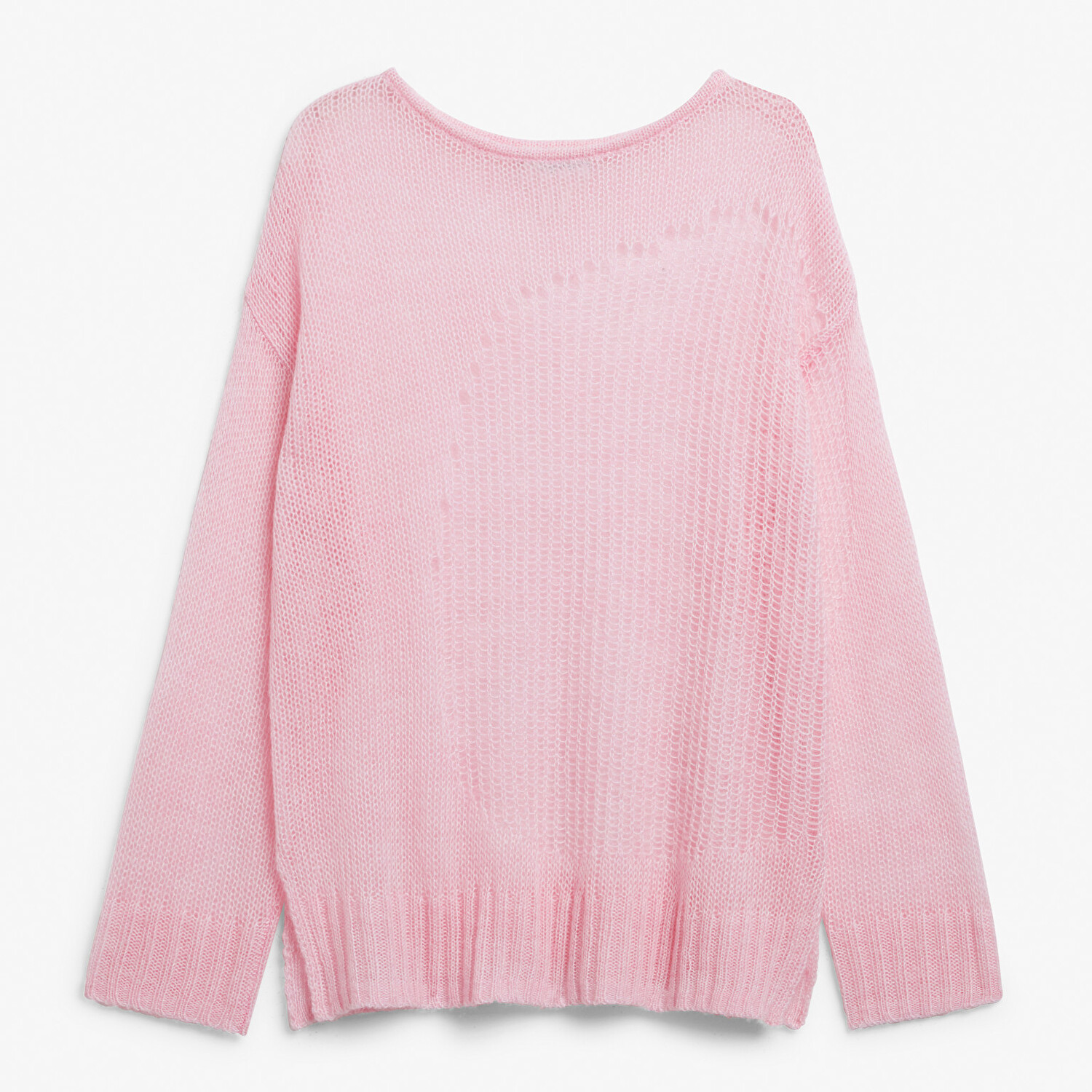 

Свитер Monki Open knit loose distressed, светло-розовый
