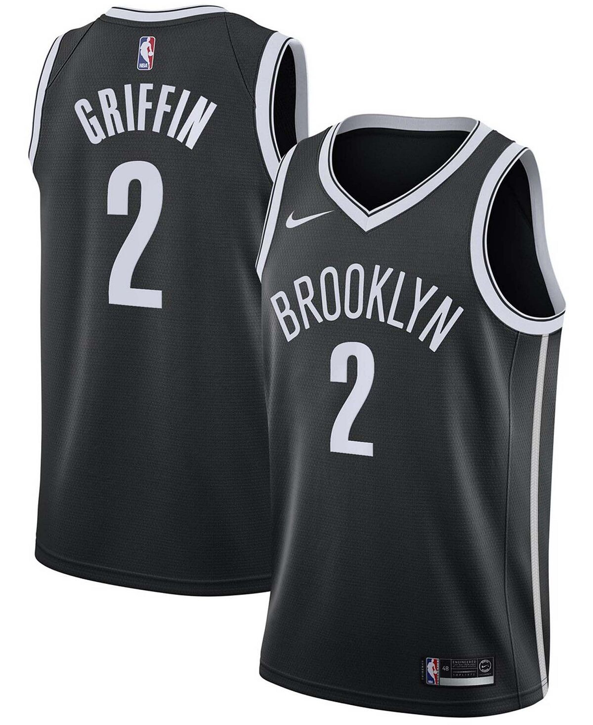 

Мужская джерси blake griffin black brooklyn nets 2020/21 swingman — icon edition Nike, черный