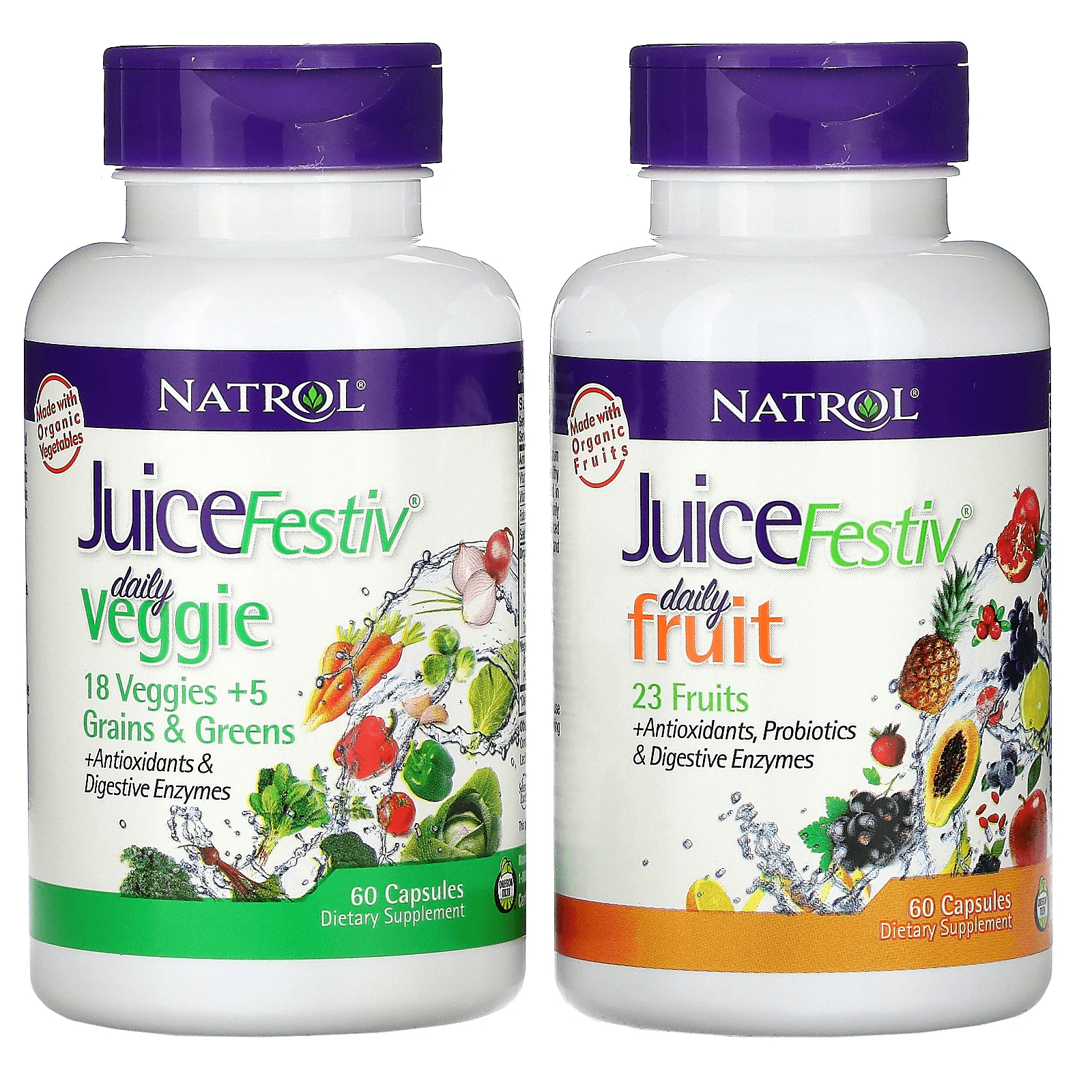 JuiceFestiv, 2 флакона по 60 капсул, Natrol