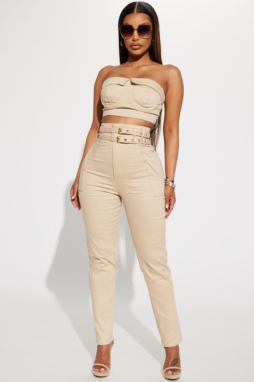

Брюки Fashion Nova ST65182TPA, песочный, Бежевый