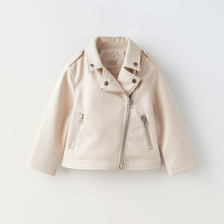 

Куртка для девочки Zara Faux Leather, экрю