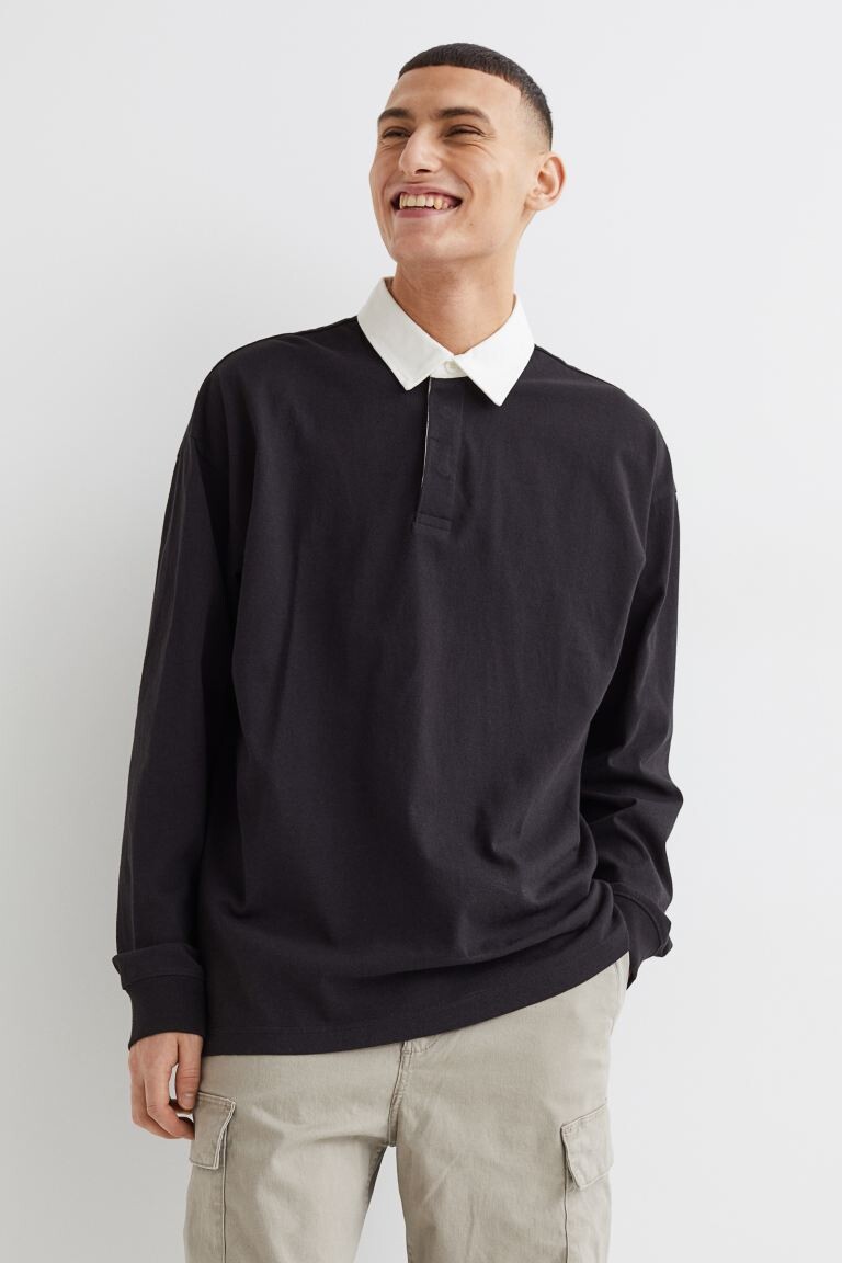 

Топ оверсайз для регби H&M, черный