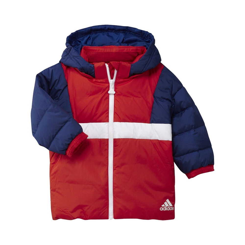 

Куртка Adidas Colorblock Primegreen Down Hooded, синий/красный
