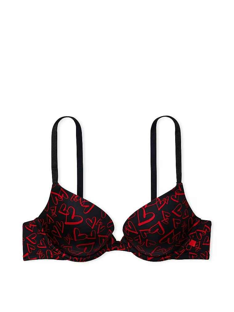 Бюстгальтер Victoria's Secret Sexy Tee Smooth Push-Up Bra, черный/красный