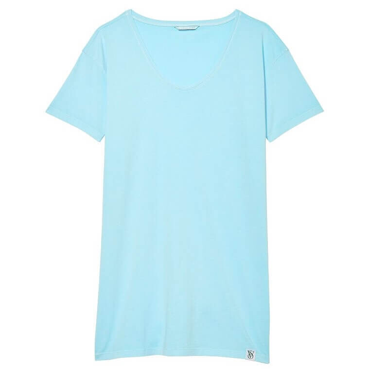 

Пижамная футболка Victoria's Secret Oversize Cotton, голубой