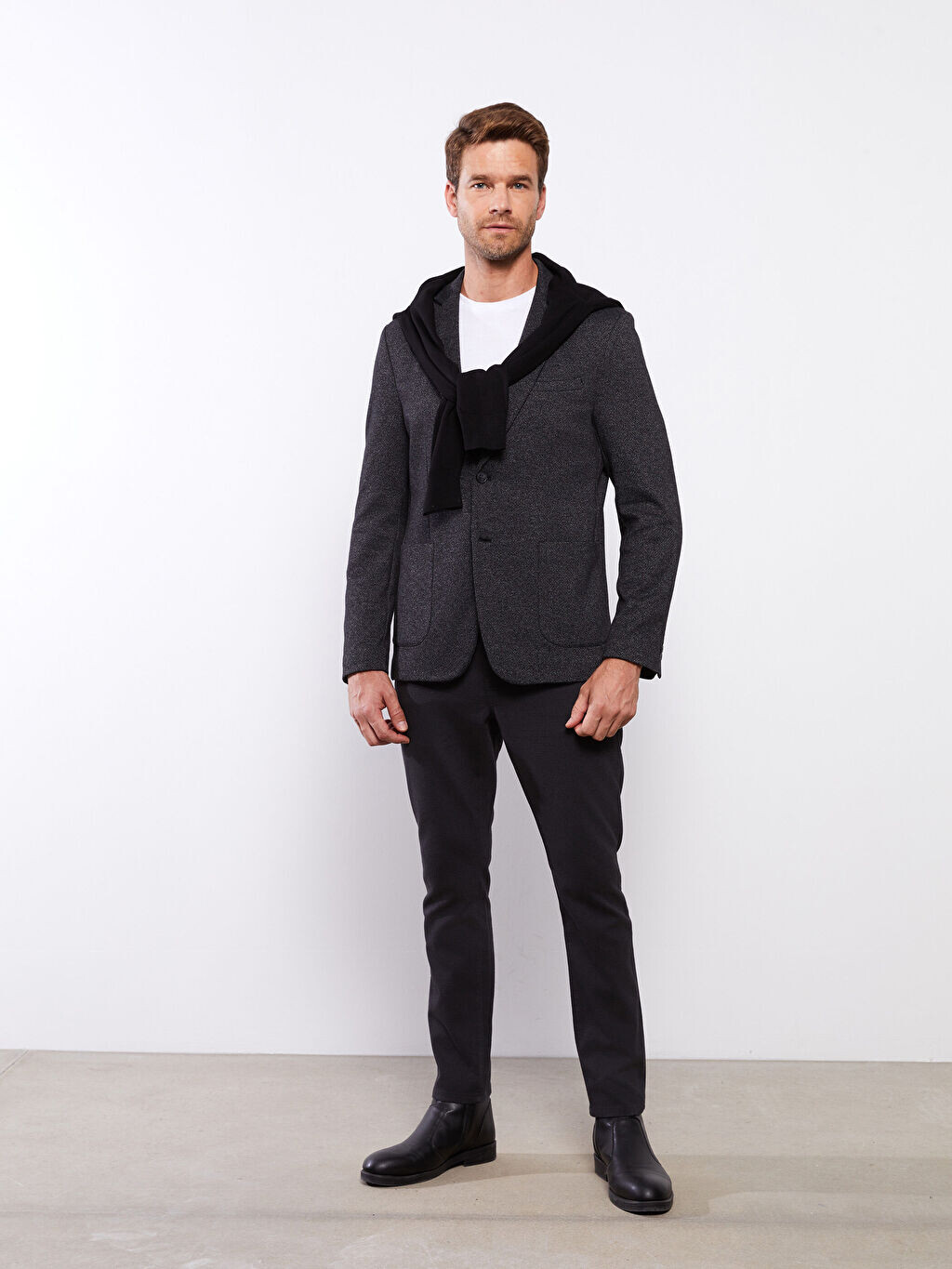 

Мужские брюки Slim Fit из габардина LCWAIKIKI Classic, Черный