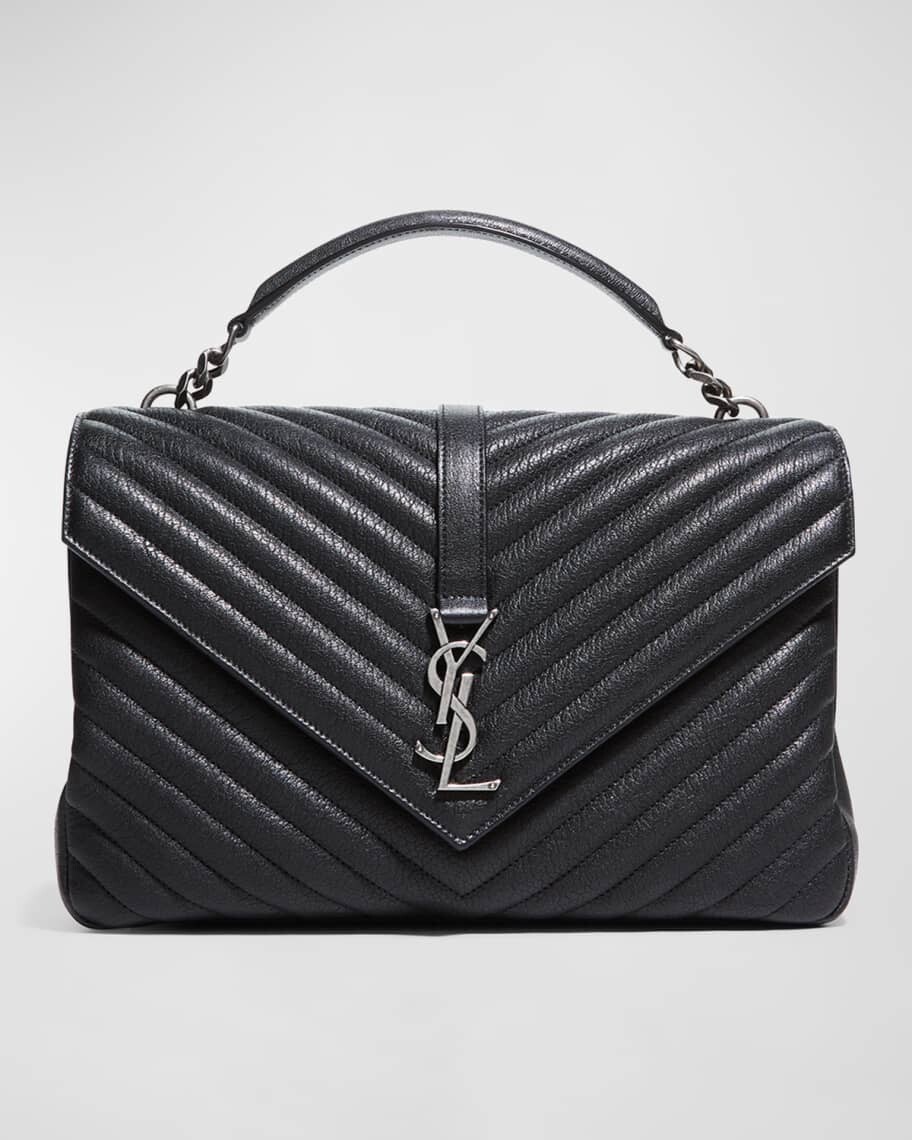 

Большая стеганая кожаная сумка через плечо College с V-образным клапаном Saint Laurent