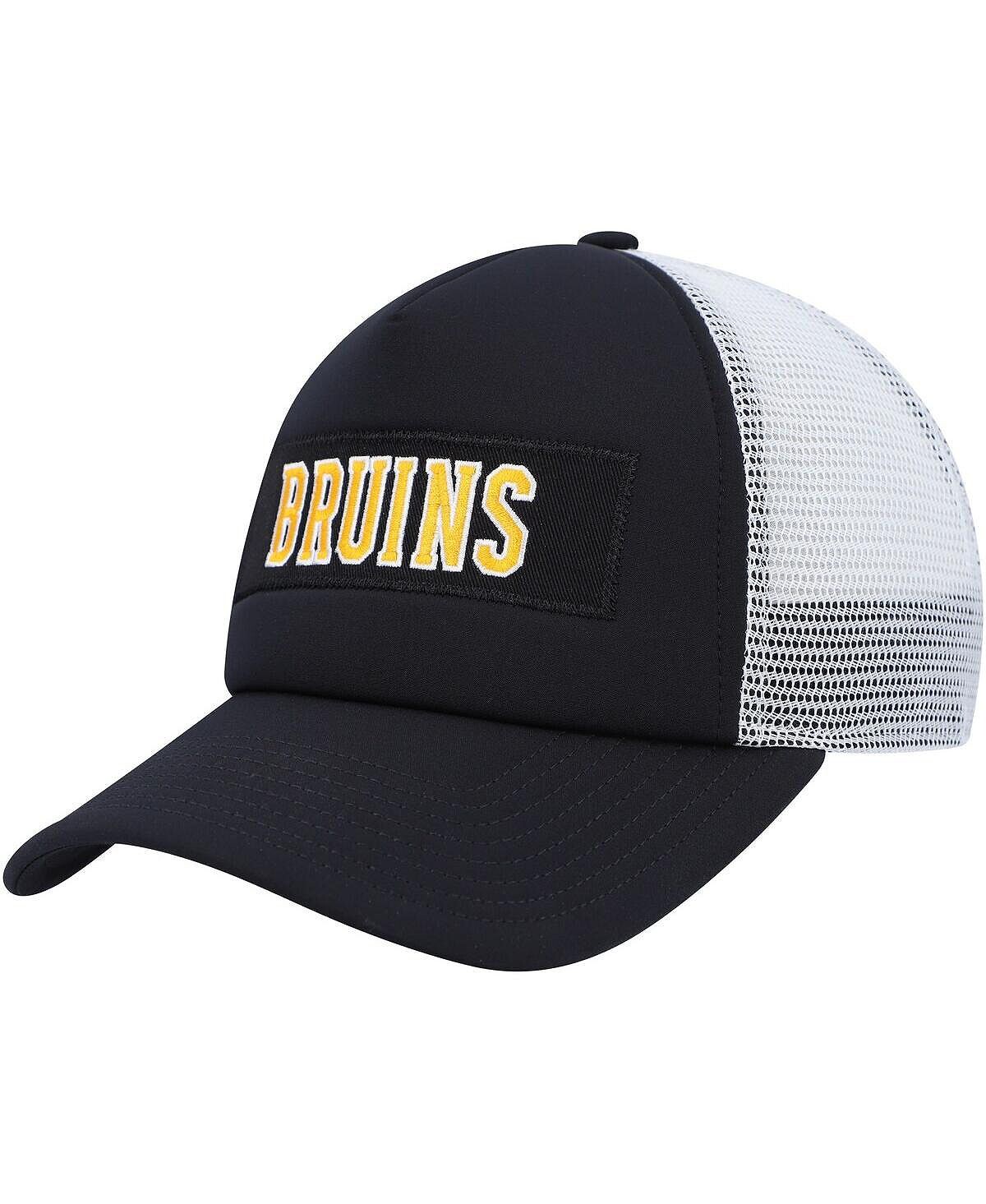 

Мужская черно-белая кепка Boston Bruins Team Plate Trucker Snapback adidas