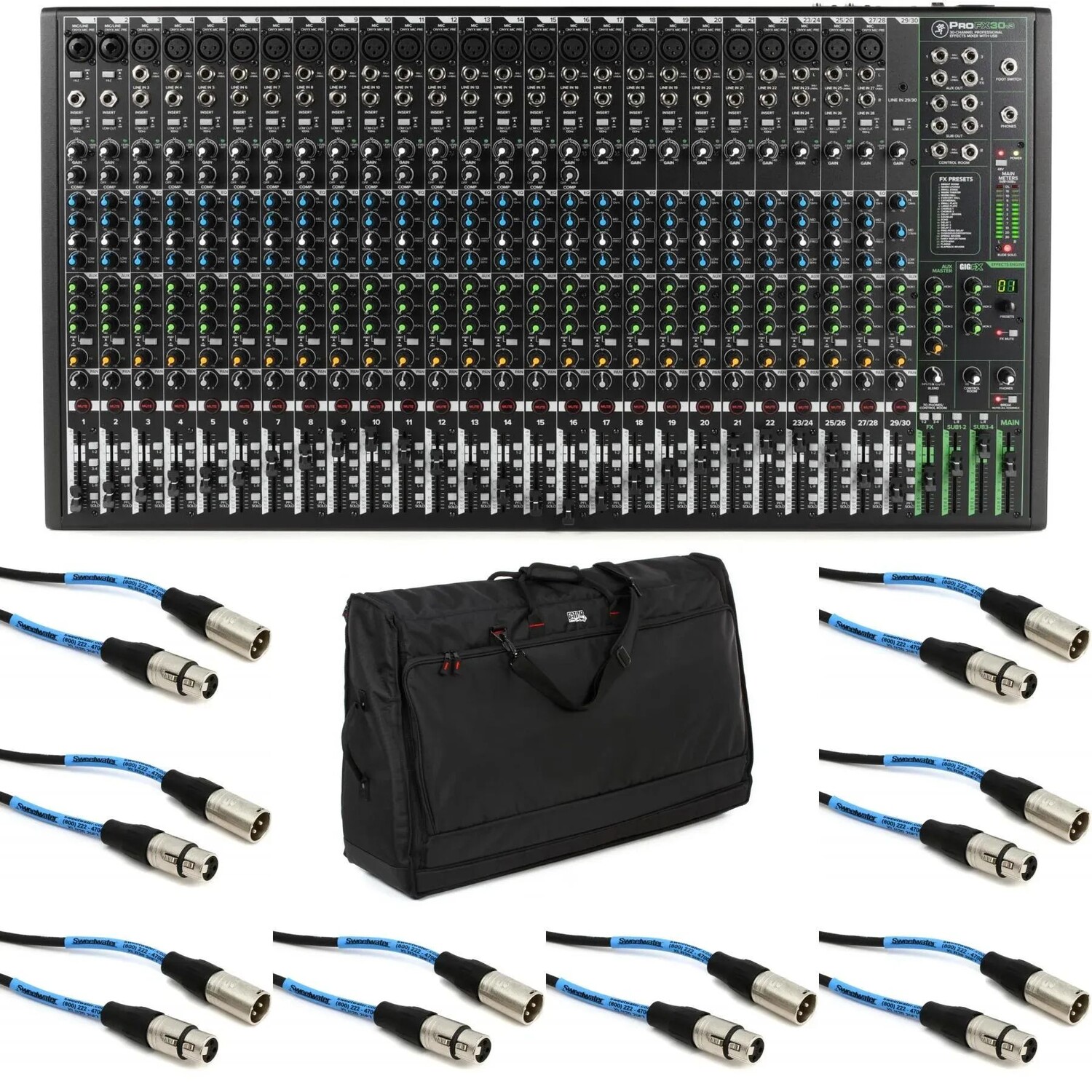 

30-канальный микшер Mackie ProFX30v3 с USB и набором эффектов