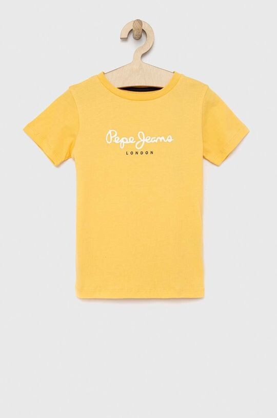 

Детская хлопковая футболка Pepe Jeans PJL BJ, желтый