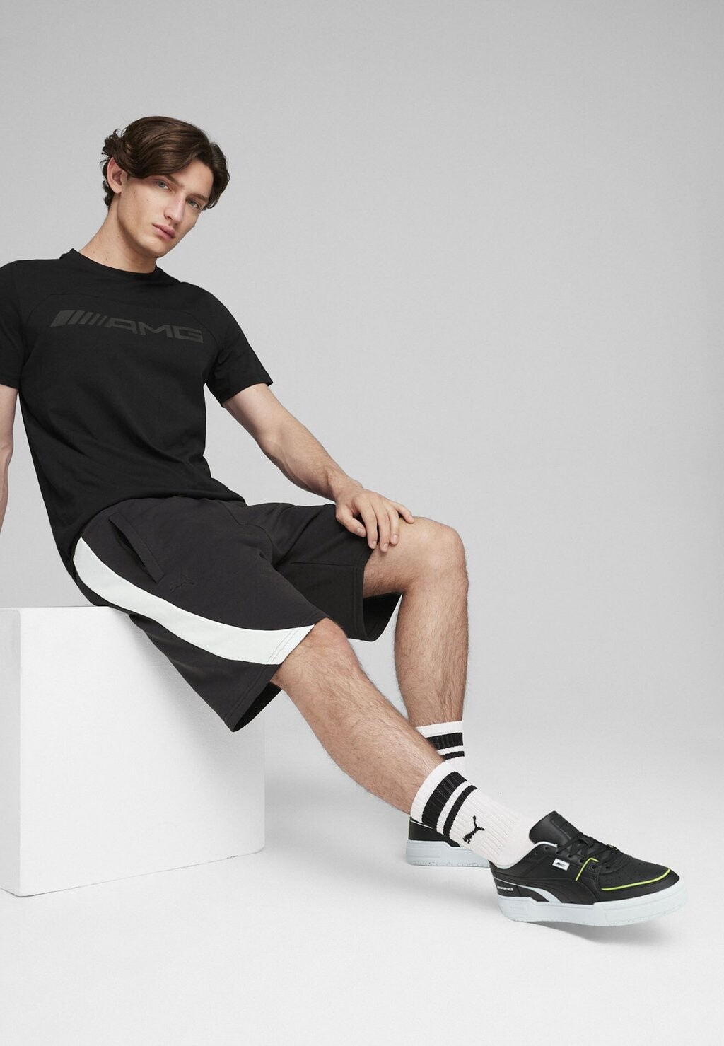 

Футболка с принтом Puma, черная, Черный