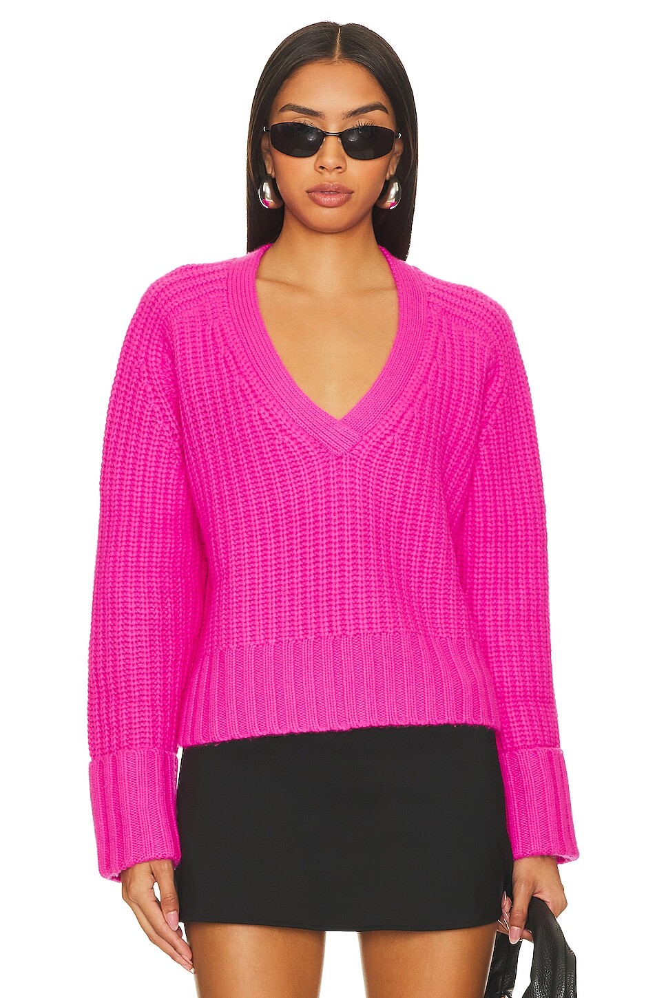 

Свитер Autumn Cashmere Chunky V-neck, цвет Hyper Pink