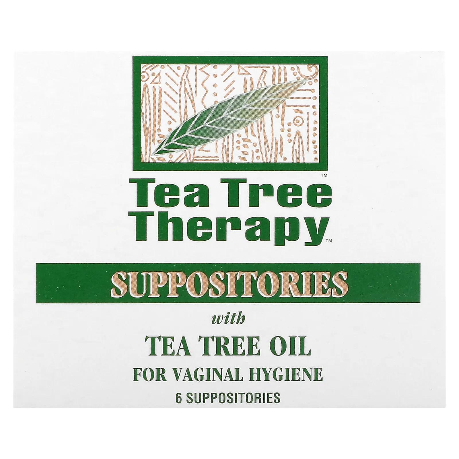 цена Tea Tree Therapy Суппозитории с маслом чайного дерева для гигиены влагалища 6 Suppositories