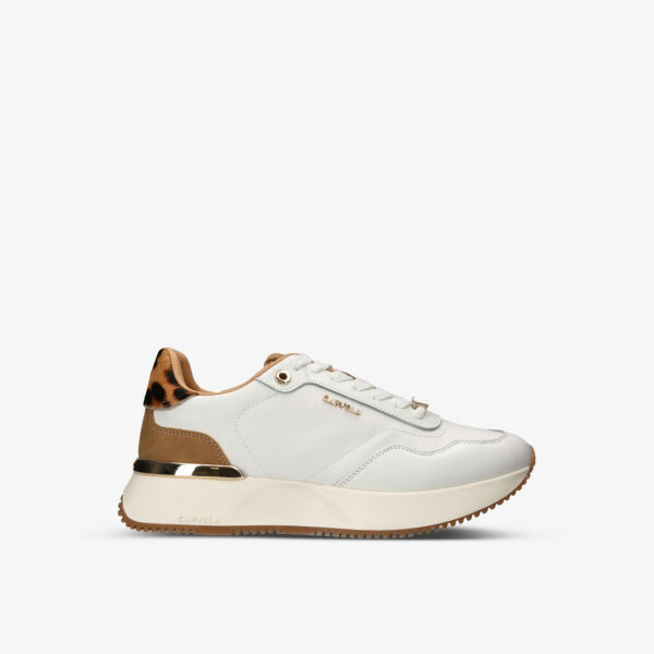 

Кожаные низкие кеды с расклешенным логотипом Carvela, белый