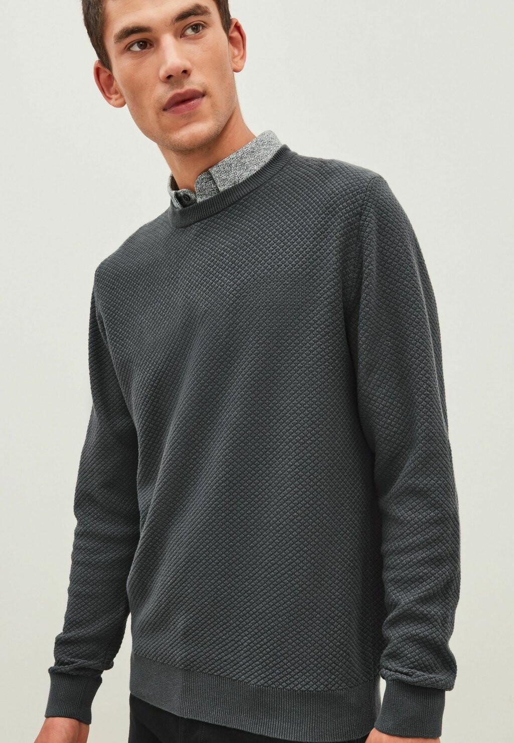 

Свитер Mock Crew Next, цвет charcoal grey bubble