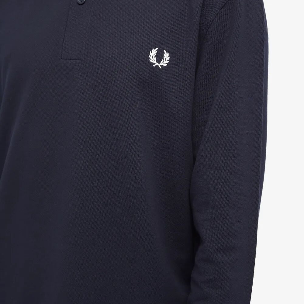 Fred Perry Однотонная рубашка-поло с длинными рукавами, синий теннисная рубашка поло с длинными рукавами fred perry экрю