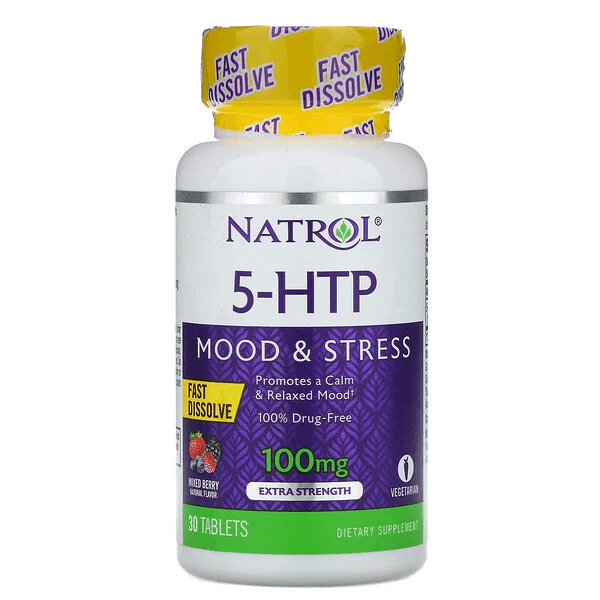 5-HTP, быстрорастворимый, особо эффективный, вкус диких ягод, 100 мг, 30 таблеток, Natrol 5 htp natrol 100 мг со вкусом ягод 30 шт