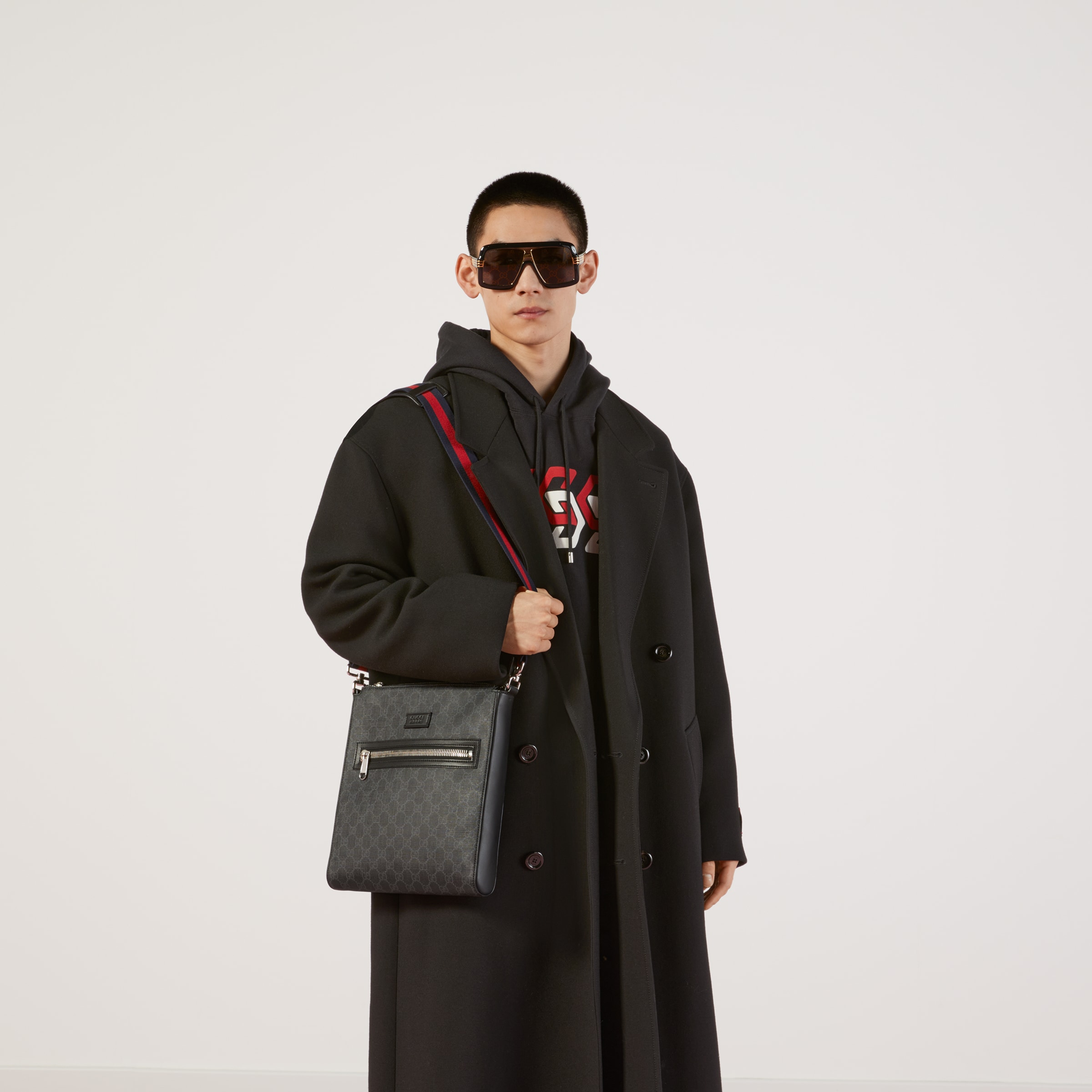 Сумка GUCCI GG messenger bag, черный сумка кросс боди gucci gg supreme черный