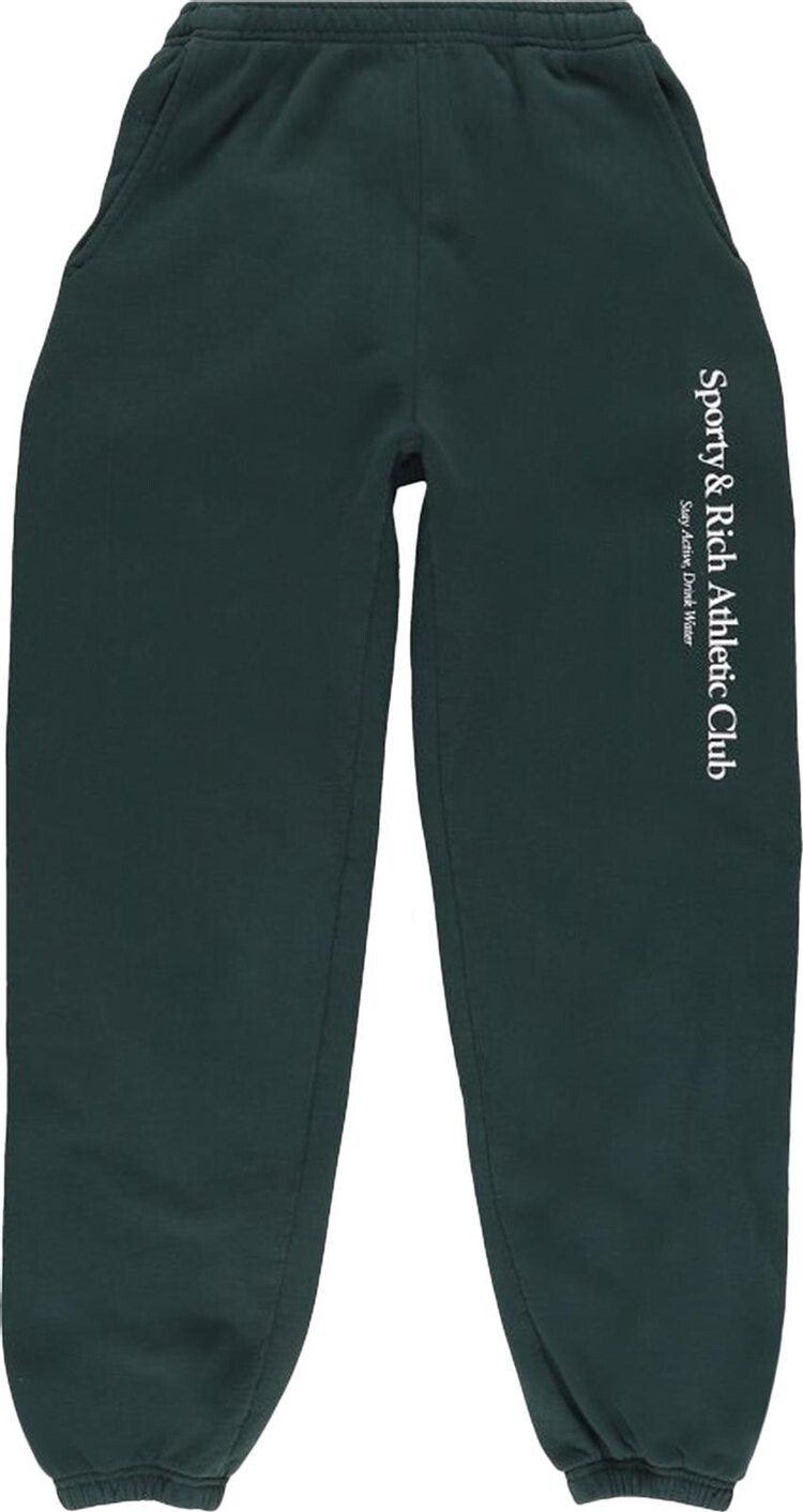 

Брюки Sporty & Rich Athletic Club Sweatpant 'Forest/White', зеленый