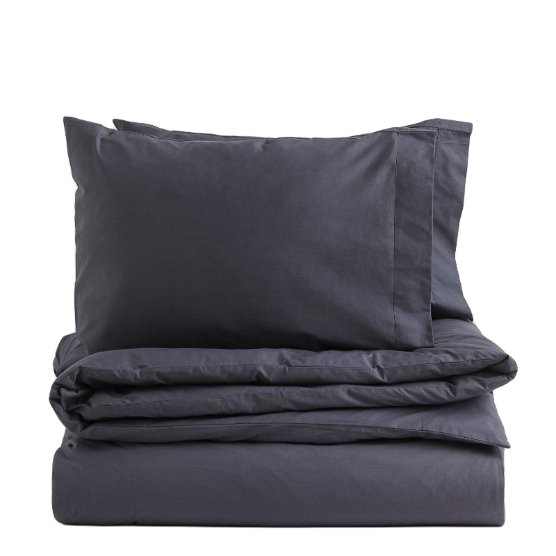 Комплект двуспального постельного белья H&M Home, темно-серый