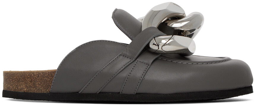 

Серые лоферы с цепочкой JW Anderson, Серый