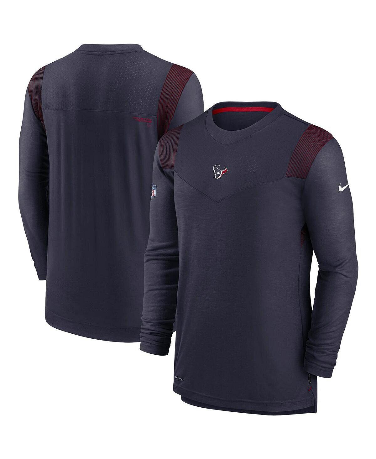 

Мужская темно-синяя футболка с длинным рукавом houston texans sideline player uv performance Nike, синий