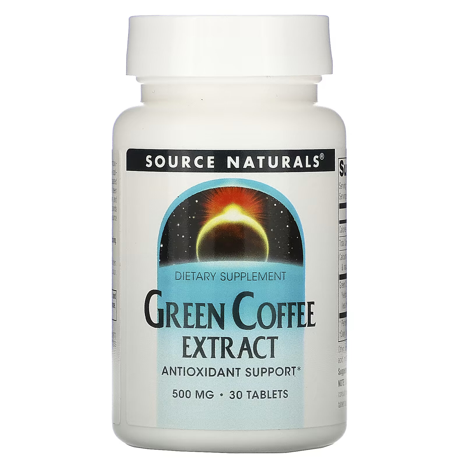 Source Naturals, Экстракт зелёного кофе, 500 мг, 30 таблеток source naturals никотинамидадениндинуклеотид enada 5 мг 30 таблеток