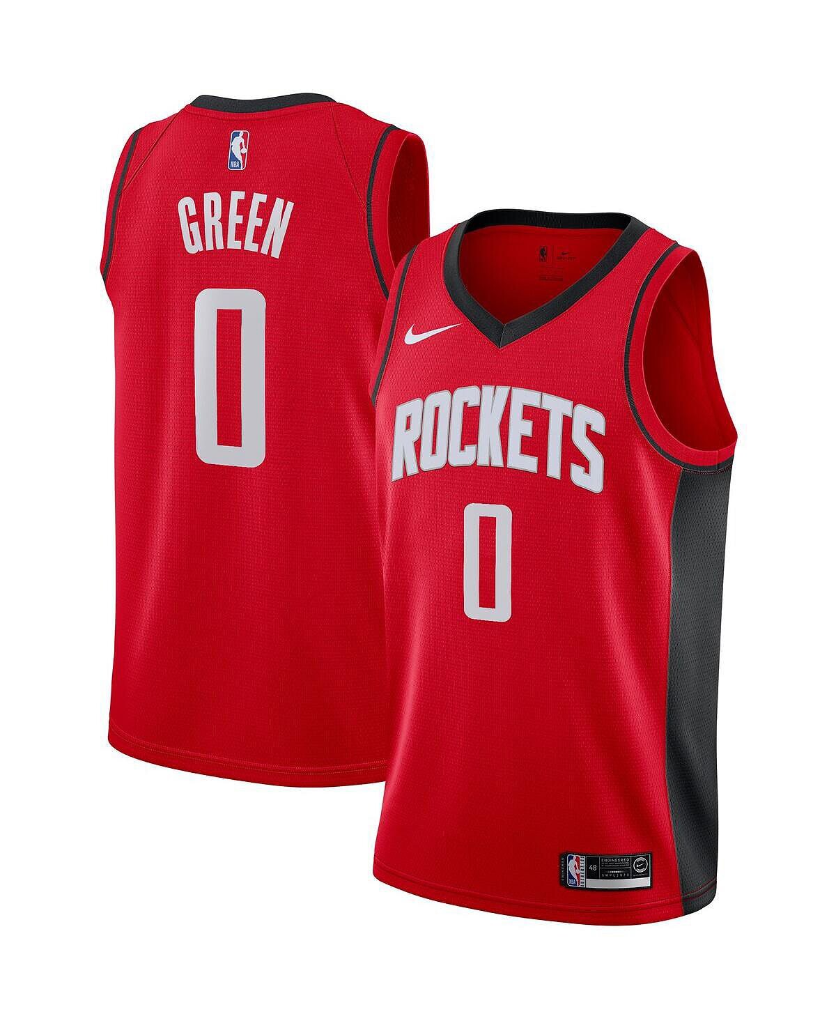 

Мужская футболка Swingman первого раунда драфта НБА 2021 Jalen Green Red Houston Rockets — Icon Edition Nike