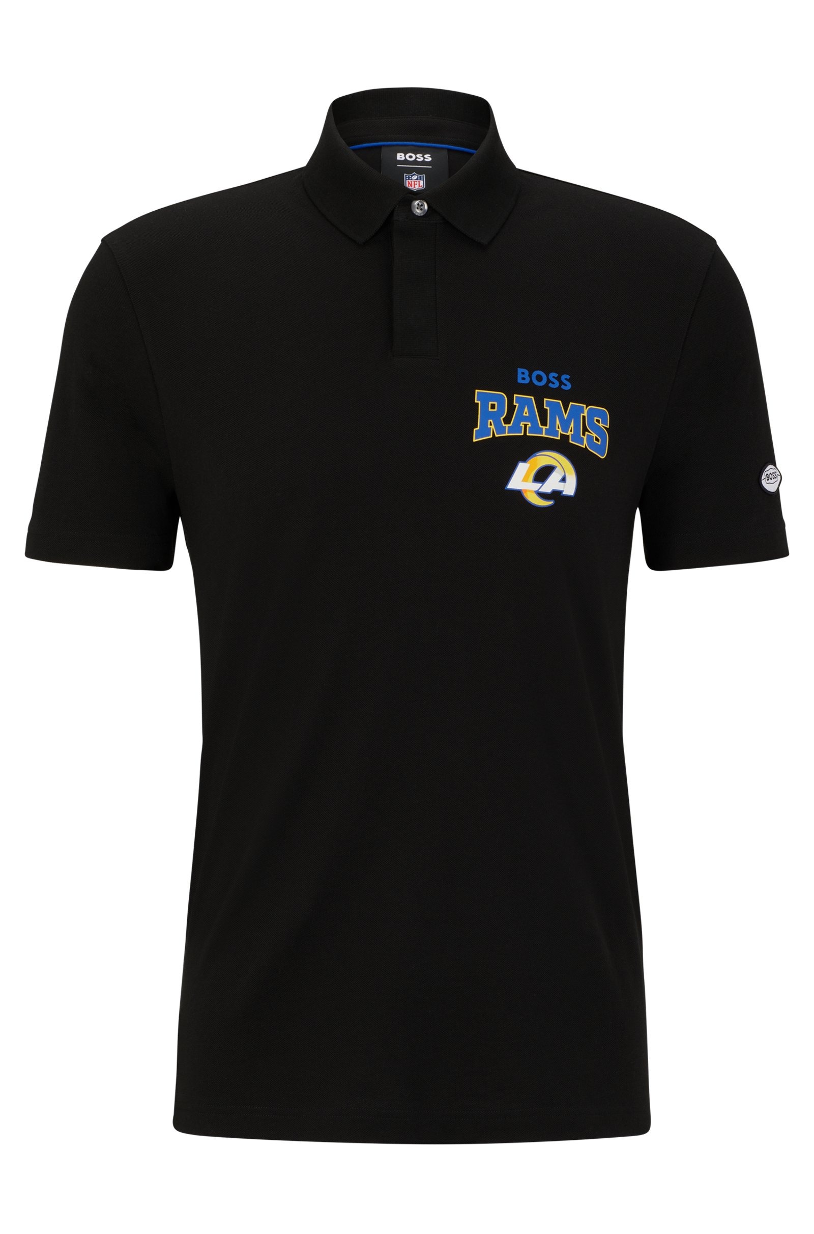 Футболка поло Boss X Nfl Cotton-piqué With Collaborative Branding Rams, черный футболка поло boss x nfl cotton piqué with collaborative branding rams черный