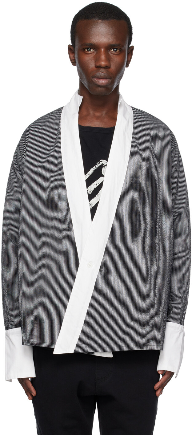 

Черно-белая рубашка с крыльями Greg Lauren