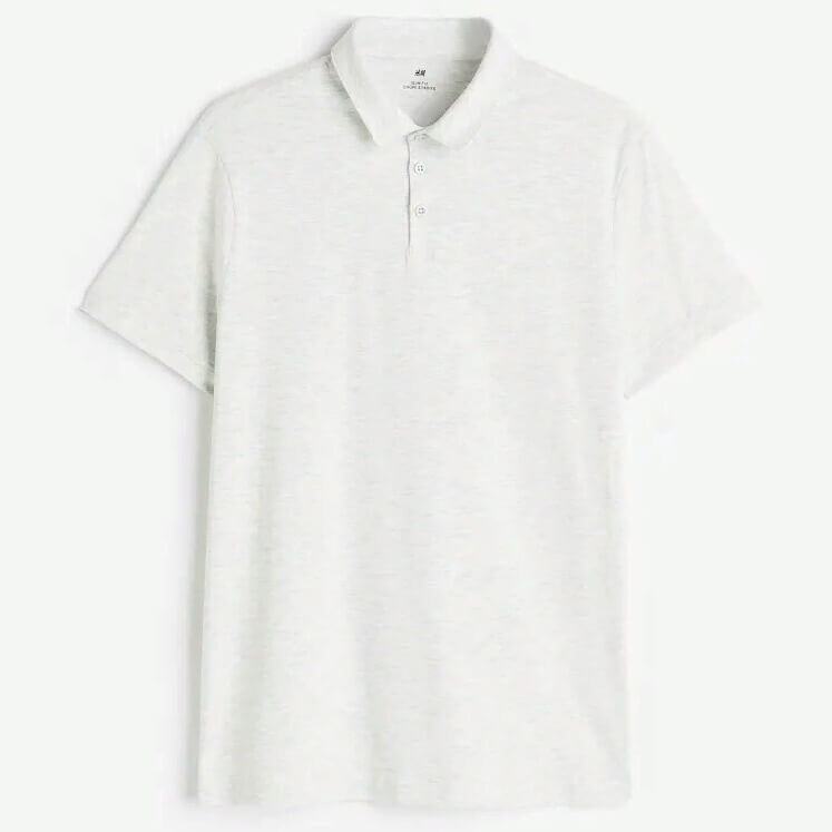 

Рубашка поло H&M Slim Fit, светло-серый