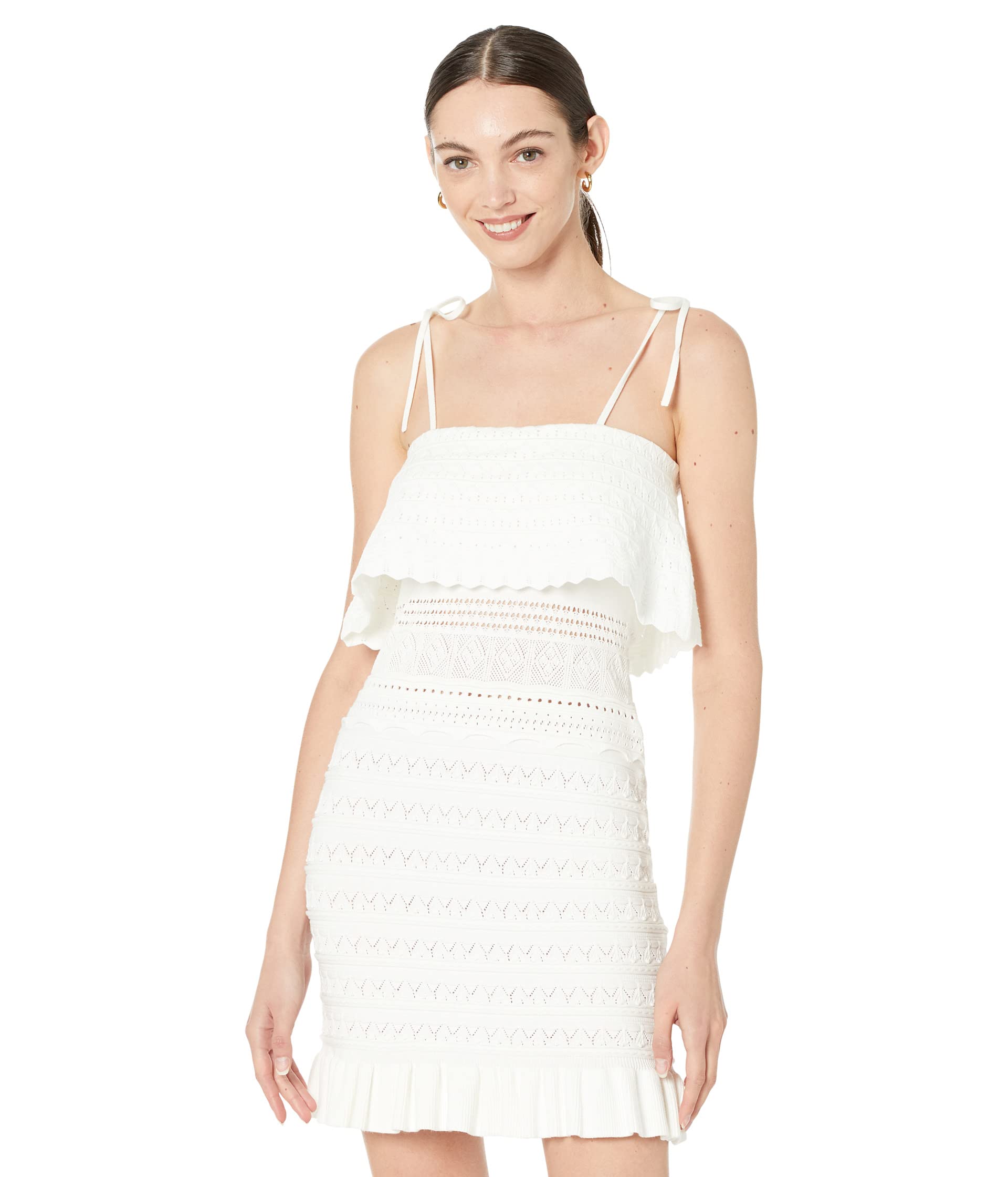 

Платье MILLY, Ruffle Yoke Pointelle Short Dress