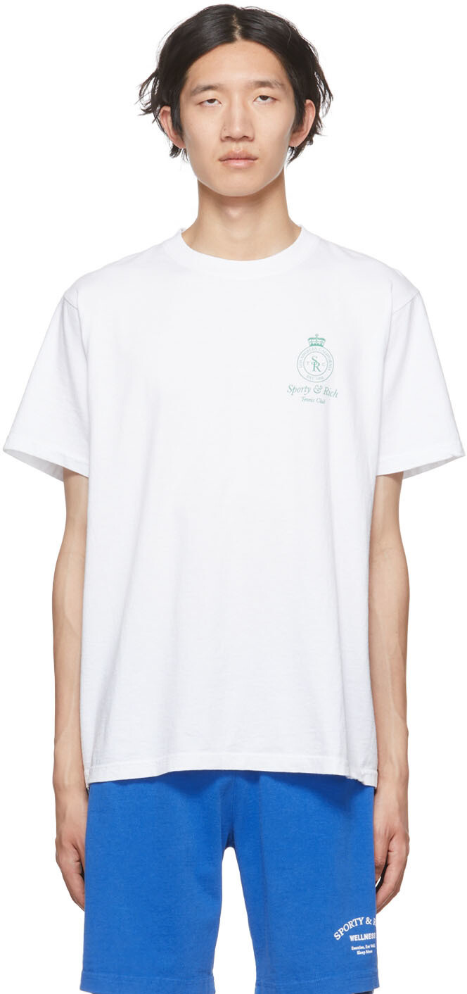 

Белая футболка с короной Sporty & Rich