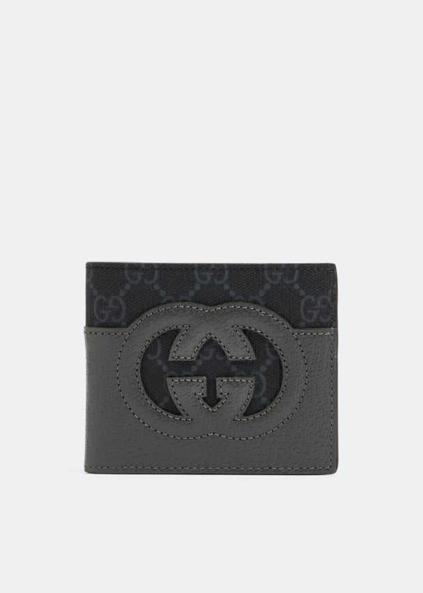 Кошелек GUCCI Interlocking G cut-out wallet, серый