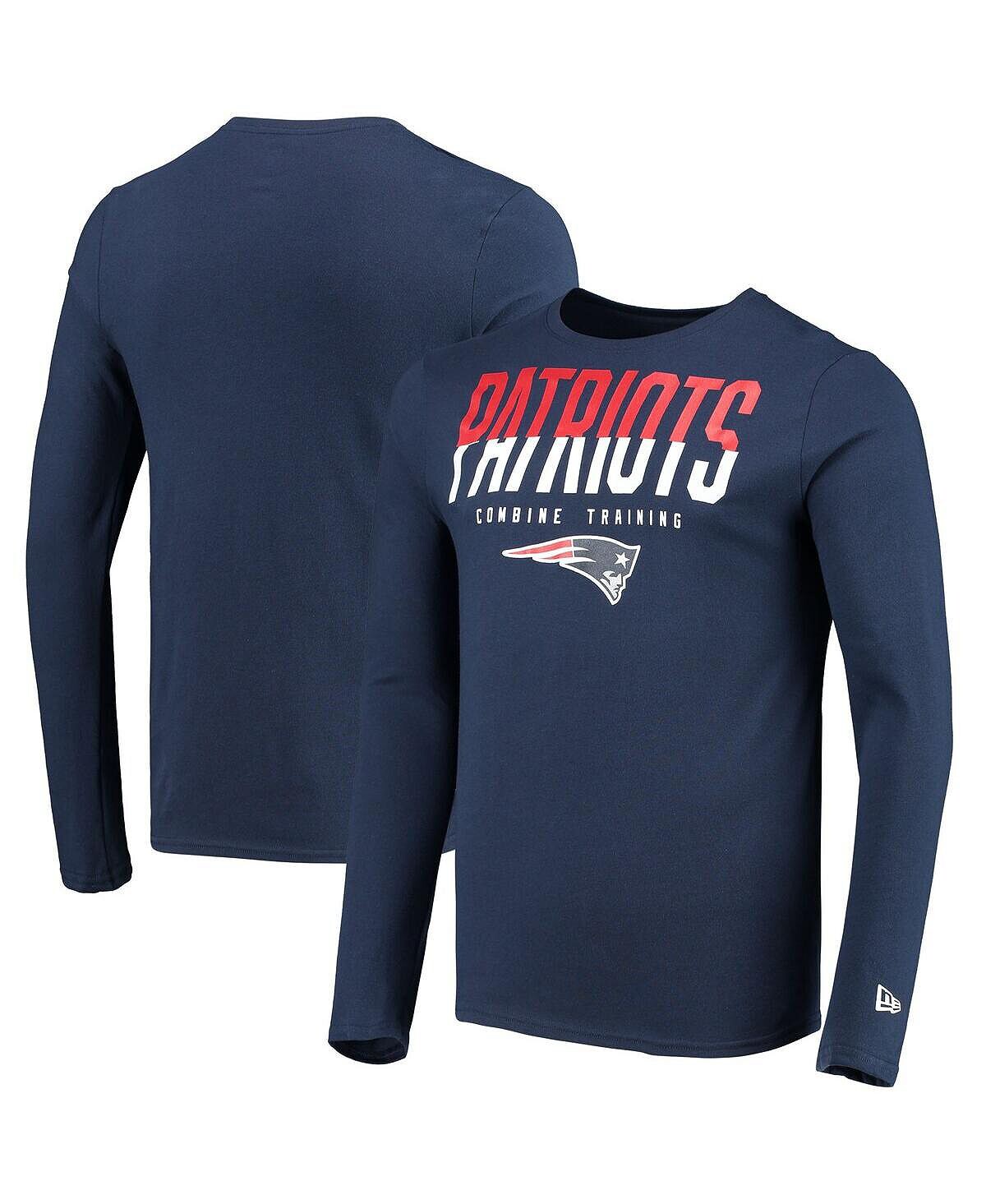 

Мужская темно-синяя футболка с длинным рукавом new england patriots combine authentic с разрезом New Era, синий