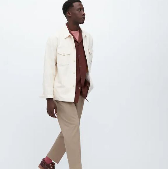 

Брюки Uniqlo Smart Cotton Ankle Length, бежевый
