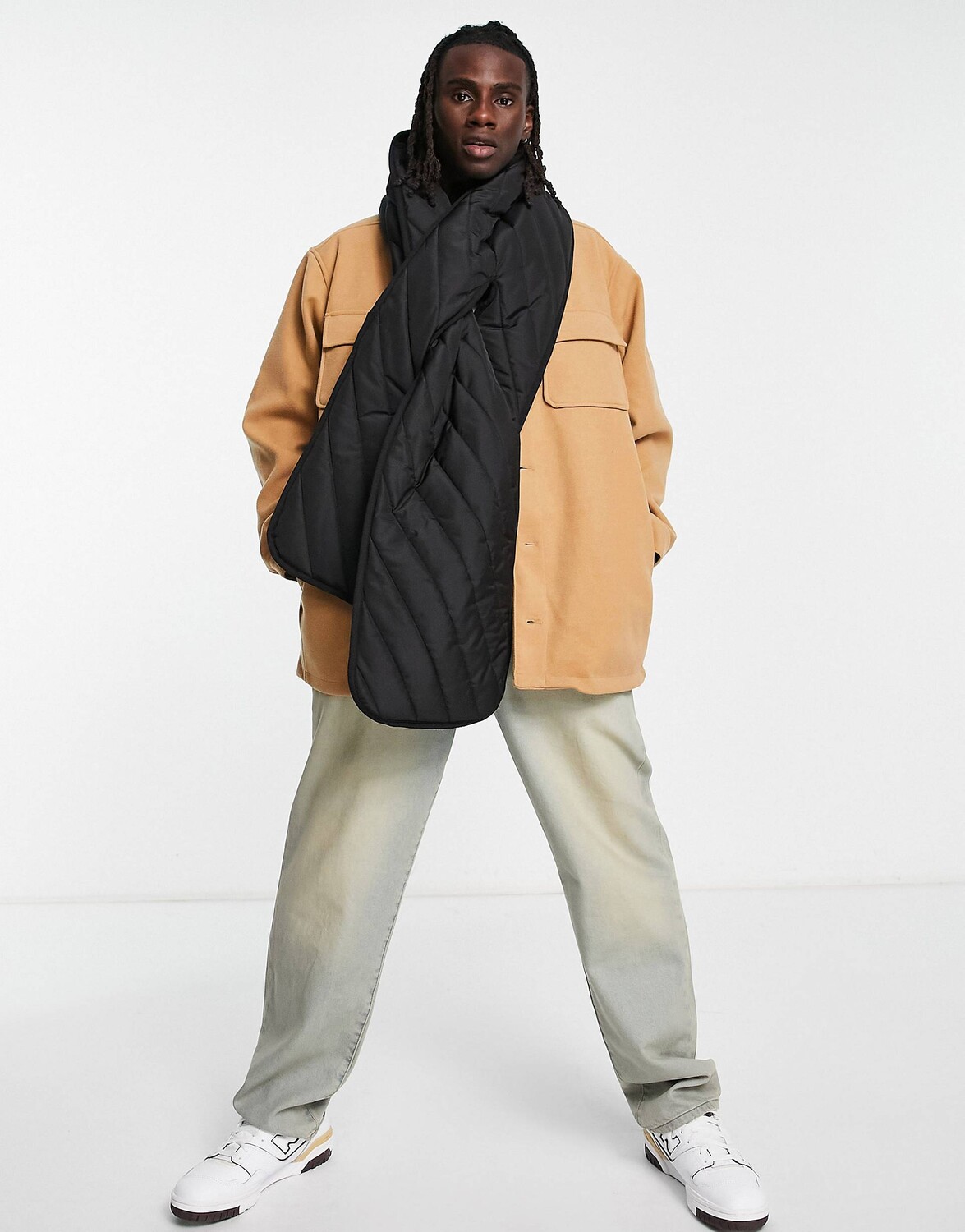 

Черный стеганый шарф ASOS DESIGN