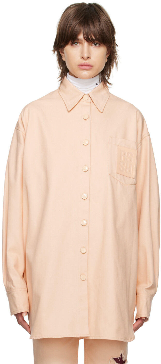 

Оранжевая рубашка с нашивками Raf Simons