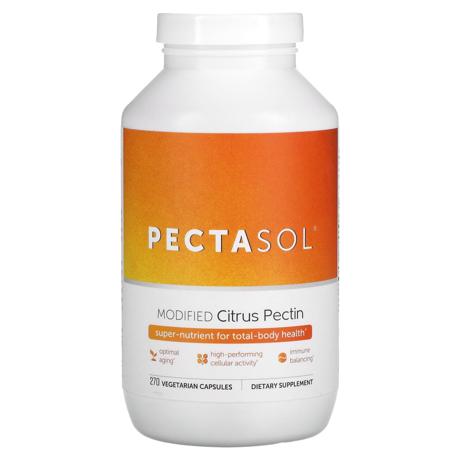 

PectaSol-C, модифицированный цитрусовый пектин, 270 вегетарианских капсул, Econugenics