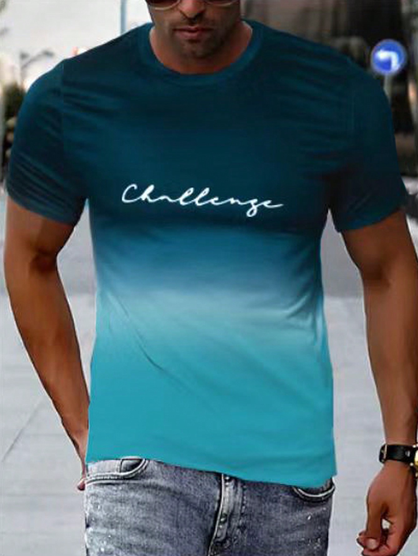 цена Мужская футболка с короткими рукавами и буквенным принтом Manfinity Homme, мятный синий
