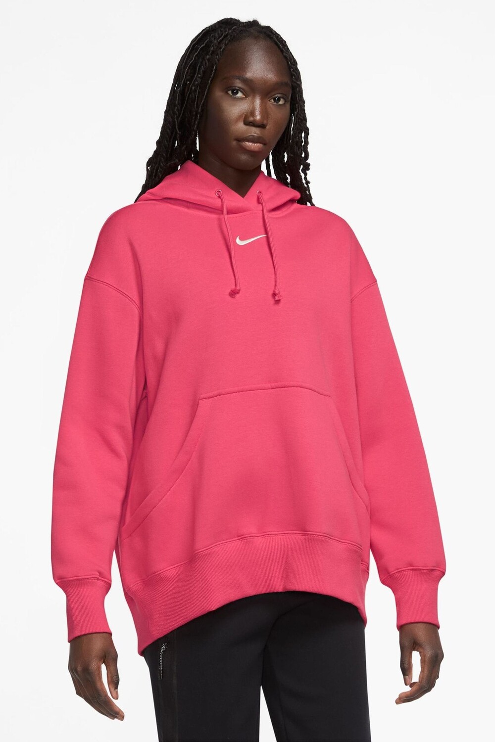 

Толстовка с капюшоном из флиса Sportswear Phoenix с принтом мини галочки Nike, розовый