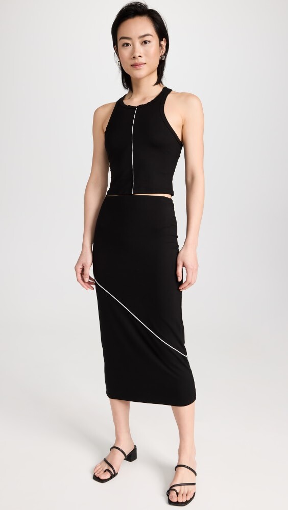 

Юбка Reformation Lydia Knit Two Piece, черный