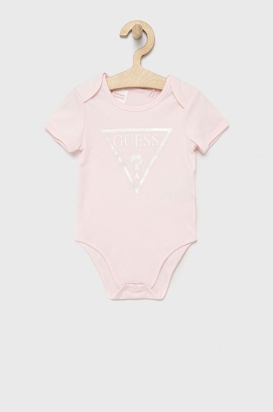 

Хлопковое детское боди Guess, розовый