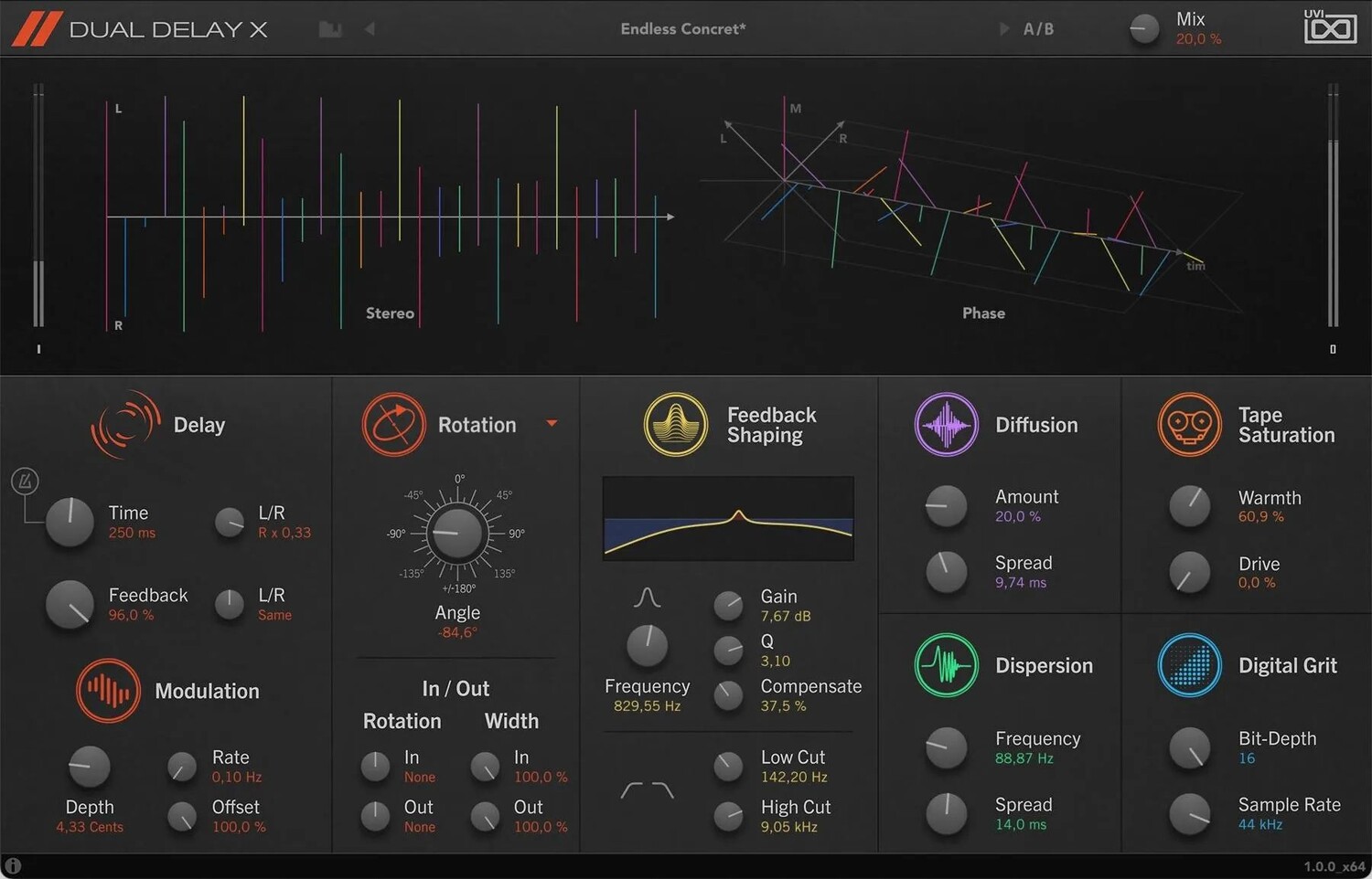 

Плагин UVI Dual Delay X Delay