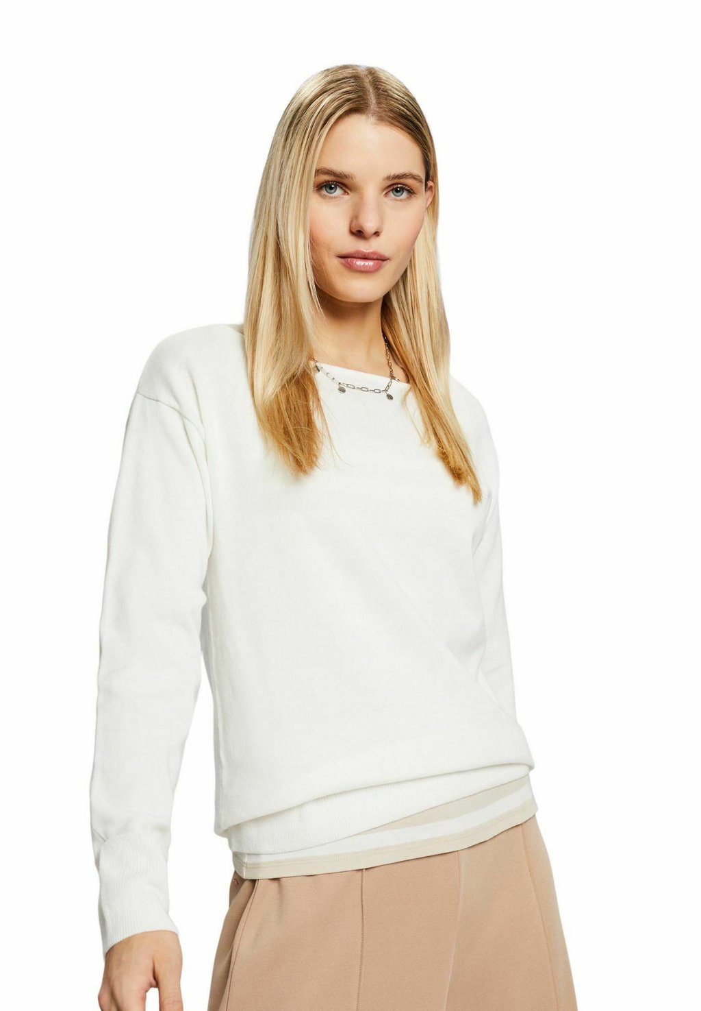 Вязаный свитер MIT BOOTAUSSCHNITT Esprit, цвет off white