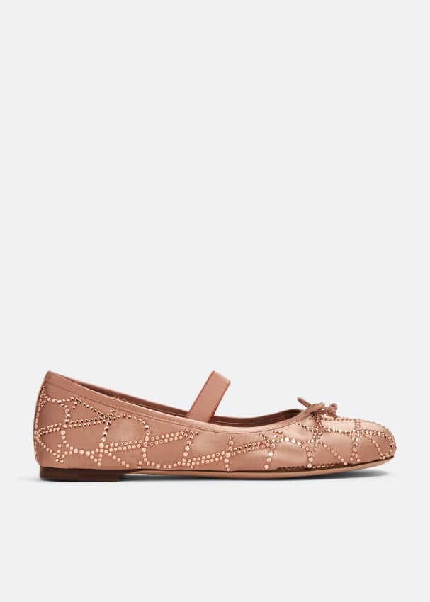 

Балетки Valentino Garavani Toile Iconographe Ballerinas, розовый