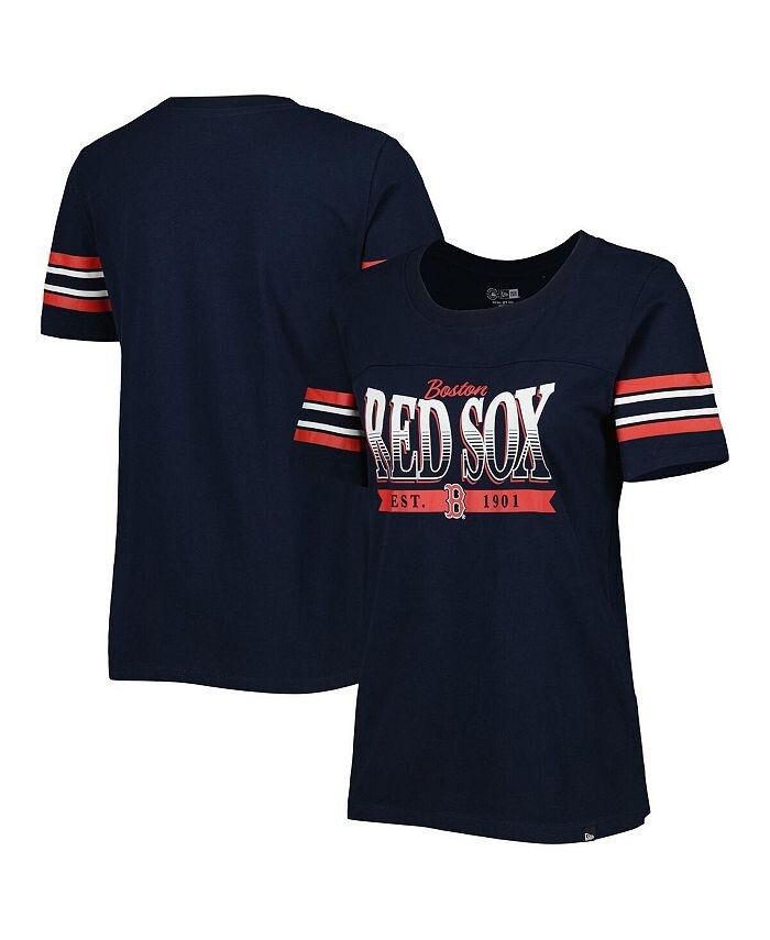 

Женская темно-синяя футболка в полоску Boston Red Sox Team New Era, синий