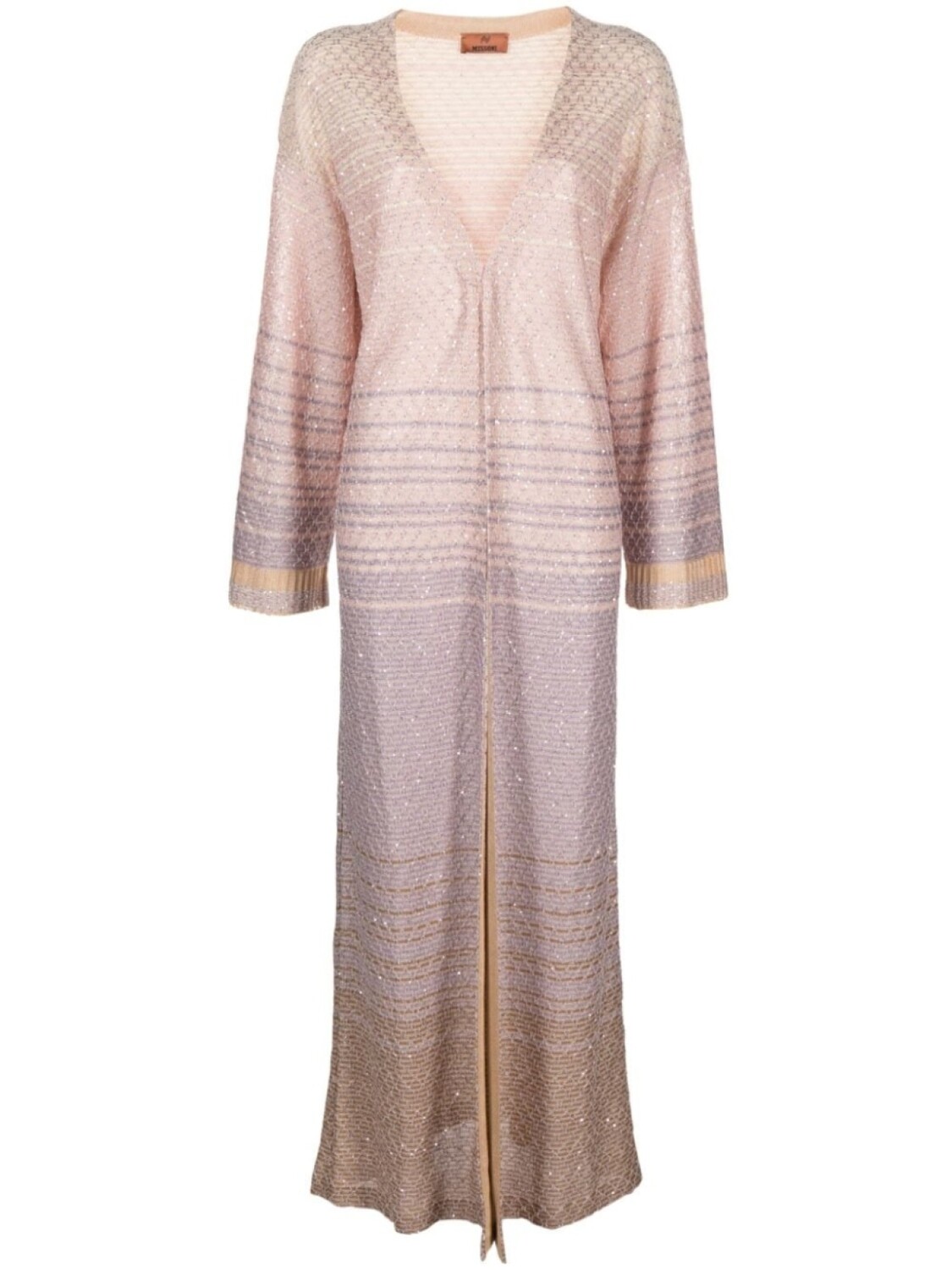 

Missoni полосатый кардиган макси с пайетками, розовый
